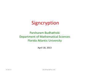 Signcryption
