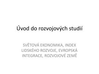 Úvod do rozvojových studií