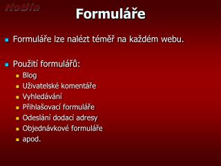 Formuláře