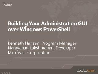 Building Your Administration GUI over Windows PowerShell