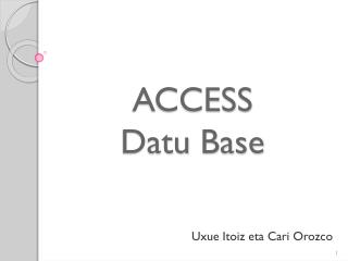 ACCESS Datu Base