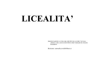LICEALITA’