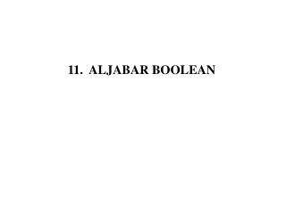 11. ALJABAR BOOLEAN