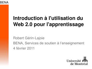 Introduction à l'utilisation du Web 2.0 pour l'apprentissage