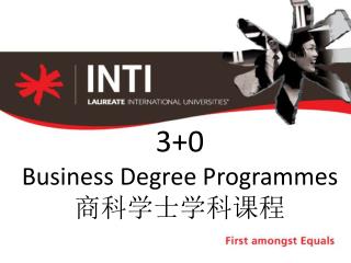 3+0 Business Degree Programmes 商科学士学科课程