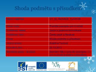 Shoda podmětu s přísudkem