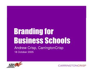 Branding for Business Schools