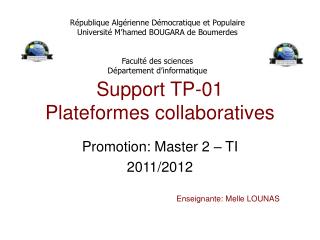 Support TP-01 Plateformes collaboratives