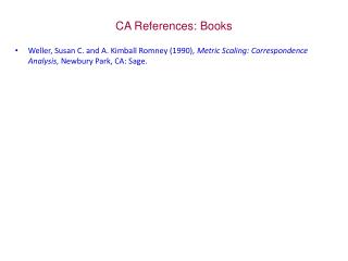 CA References : Books