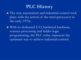 PLC History