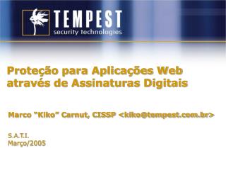 Proteção para Aplicações Web através de Assinaturas Digitais