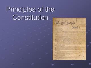 Principles of the Constitution