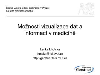 M ožnosti vizualizace dat a informací v medicíně