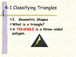 4-1 Classifying Triangles