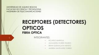 RECEPTORES (DETECTORES) OPTICOS FIBRA OPTICA