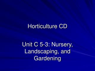 Horticulture CD