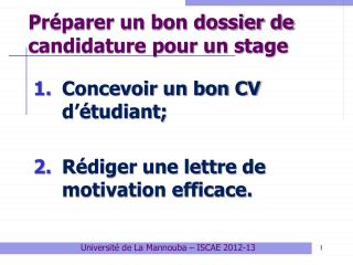 Préparer un bon dossier de candidature pour un stage