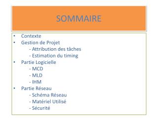 SOMMAIRE