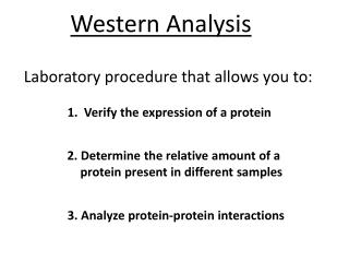Laboratory procedure that allows you to: