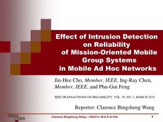 Effect of Intrusion Detection on Reliability
