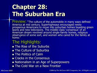 Chapter 28: The Suburban Era