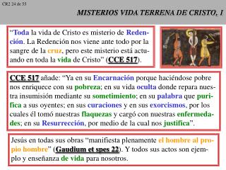 MISTERIOS VIDA TERRENA DE CRISTO, 1