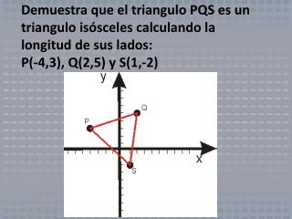 Para que un triangulo sea isósceles dos de sus lados deben ser iguales. d QS = d SP