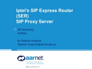 Iptel’s SIP Express Router (SER) SIP Proxy Server