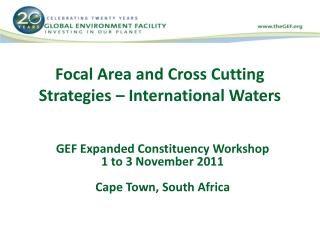 Focal Area and Cross Cutting Strategies – International Waters