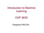 Introduction to Machine Learning CAP 4630