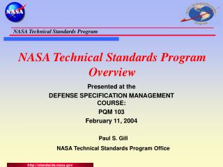 NASA Technical Standards Program Overview