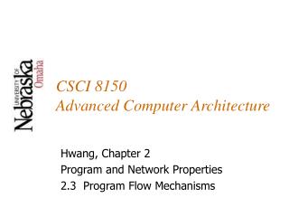 CSCI 8150 Advanced Computer Architecture