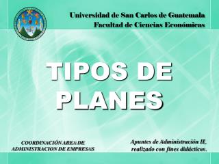 TIPOS DE PLANES