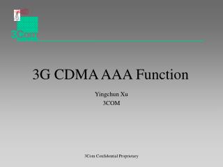 3G CDMA AAA Function