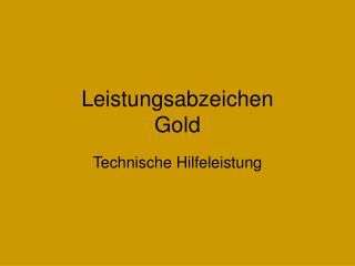 Leistungsabzeichen Gold