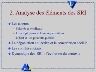 2. Analyse des éléments des SRI