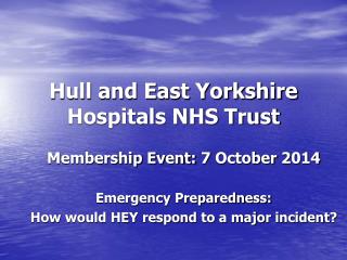 Hull and East Yorkshire Hospitals NHS Trust