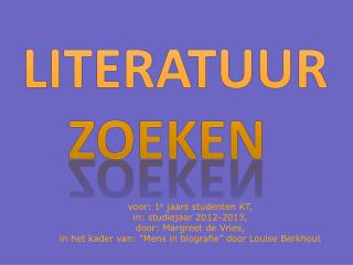 Literatuur zoeken