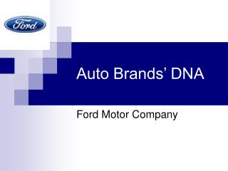 Auto Brands’ DNA