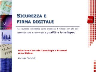 Sicurezza e firma digitale