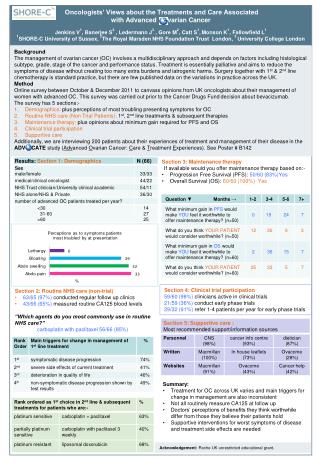 Oncologists’ Views about the Treatments and Care Associated with Advanced varian Cancer