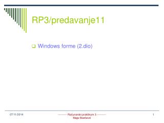 RP3/predavanje11