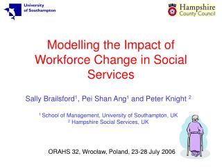 Modelling the Impact of Workforce Change in Social Services