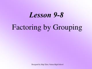 Lesson 9-8