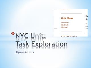 NYC Unit: Task Exploration