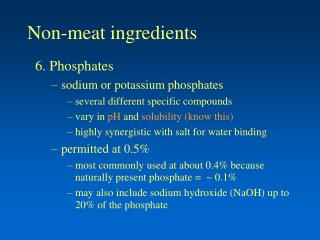 Non-meat ingredients