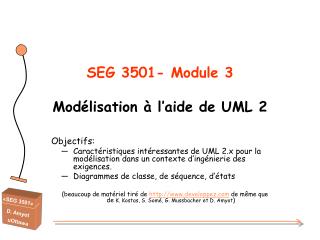 SEG 3501- Module 3 Modélisation à l’aide de UML 2