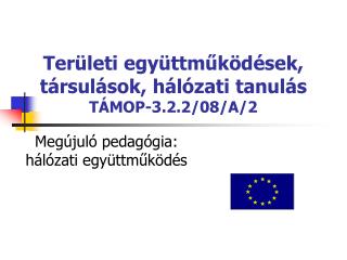 Területi együttműködések, társulások, hálózati tanulás TÁMOP-3.2.2/08/A/2