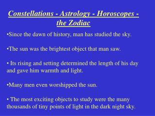 Constellations - Astrology - Horoscopes - the Zodiac