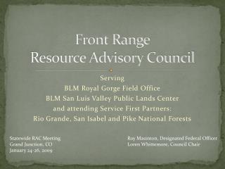 Front Range Resource Advisory Council